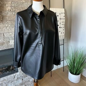 Faux leather shirt NWT.